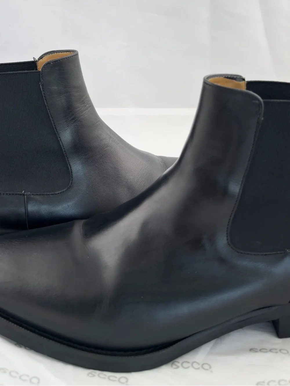 Jack Erwin Black Leather Chelsea Boots - Men's Dress Slip-On Sz 9-1/2
